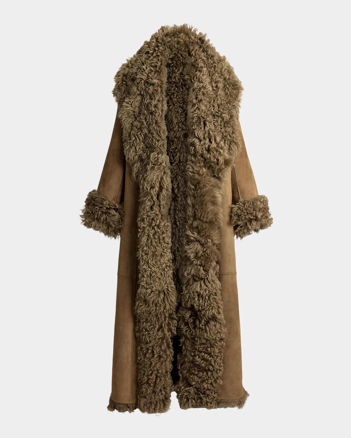 Ralph Lauren Collection Justyn Reversible Merino Shearling Coat