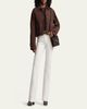 Ralph Lauren Collection Kaida Mid-Rise White Denim Bootcut Jeans - 2