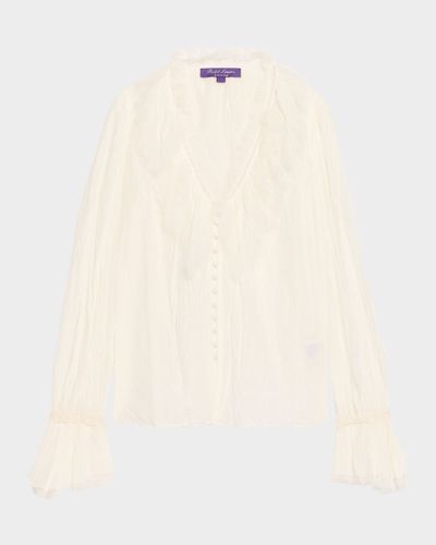 Ralph Lauren Collection Kensley Cotton-Silk Voile Blouse