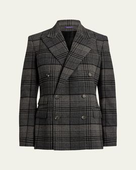 Ralph Lauren Collection Kent Plaid Wool Double-Breasted Jacket