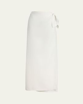 Ralph Lauren Collection Linen Wrap Maxi Skirt