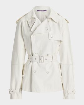 Ralph Lauren Collection Maiven Lambskin Cropped Trench Coat