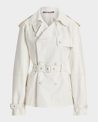 Ralph Lauren Collection Maiven Leather Cropped Trench Coat
