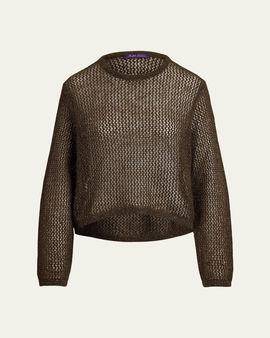 Ralph Lauren Collection Metallic Mesh Loose Sweater