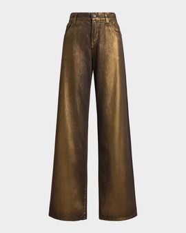 Ralph Lauren Collection Metallic Wide-Leg Jeans