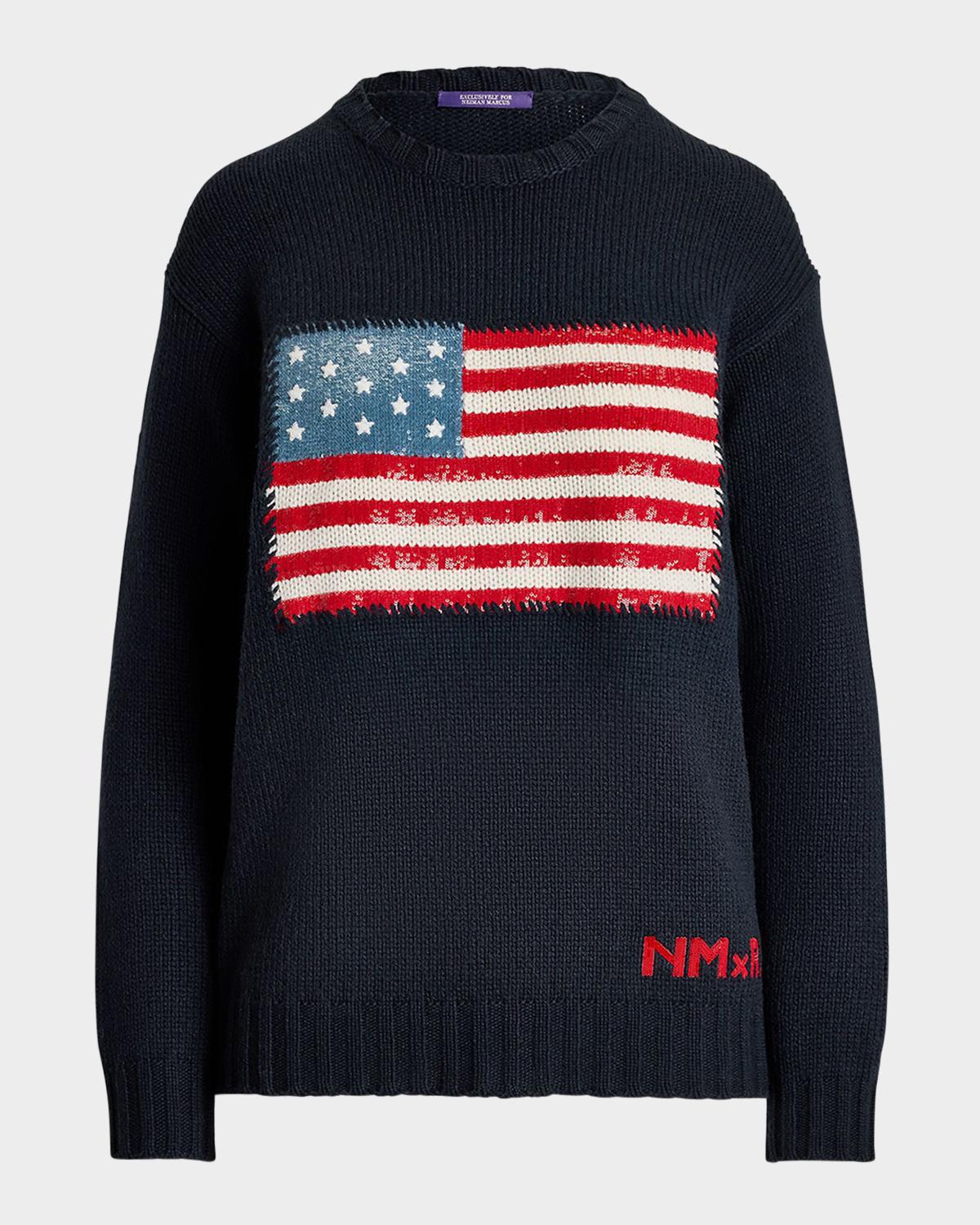 Ralph Lauren Collection NM x RL Sequin Flag Cashmere Sweater
