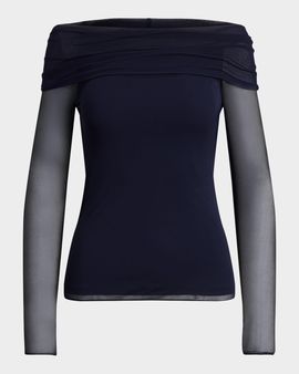 Ralph Lauren Collection Noreen Jersey Off-the-Shoulder Top