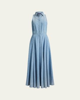 Ralph Lauren Collection Peyten Cotton Denim Day Dress