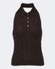 Ralph Lauren Collection Ralph Lauren Collection Cable-knit silk halterneck top - 1