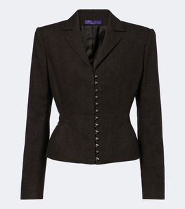 Ralph Lauren Collection Ralph Lauren Collection Herringbone peplum virgin wool blazer
