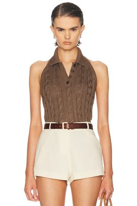Ralph Lauren Collection Ralph Lauren Collection Sleeveless Halter Polo Sweater