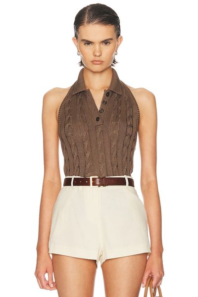 Ralph Lauren Collection Ralph Lauren Collection Sleeveless Halter Polo Sweater