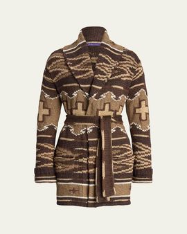 Ralph Lauren Collection Shawl Knit Self-Tie Cardigan