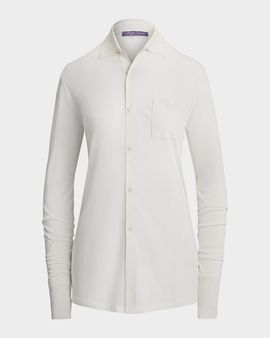 Ralph Lauren Collection Sheer Knit Collared Cardigan