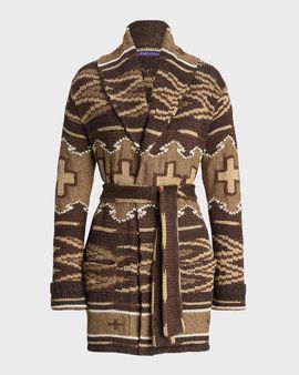 Ralph Lauren Collection Silk-Linen Shawl-Collar Cardigan