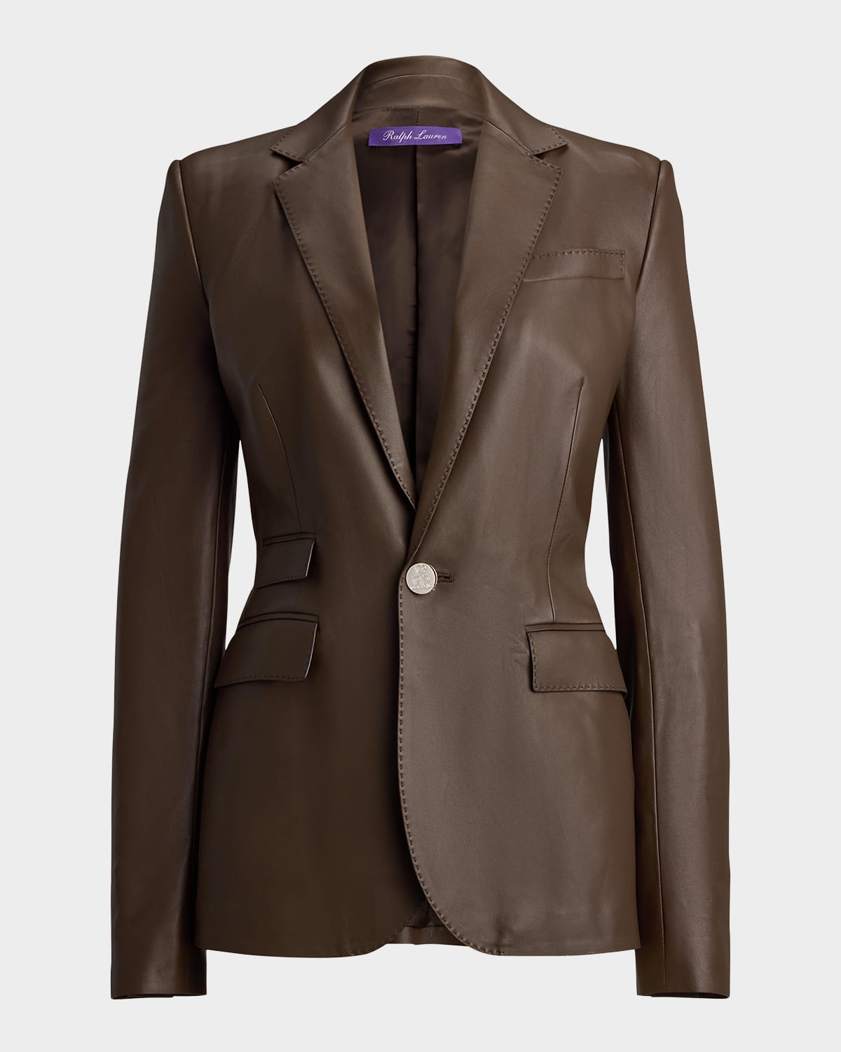 Ralph Lauren Collection Single-Breasted Plonge Leather Blazer