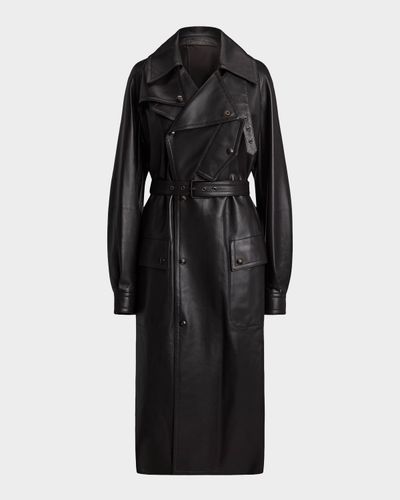 Ralph Lauren Collection Soft Leather Belted Trench Jacket
