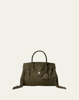 Ralph Lauren Collection Soft Ricky 27 Fringe-Trim Suede Shoulder Bag