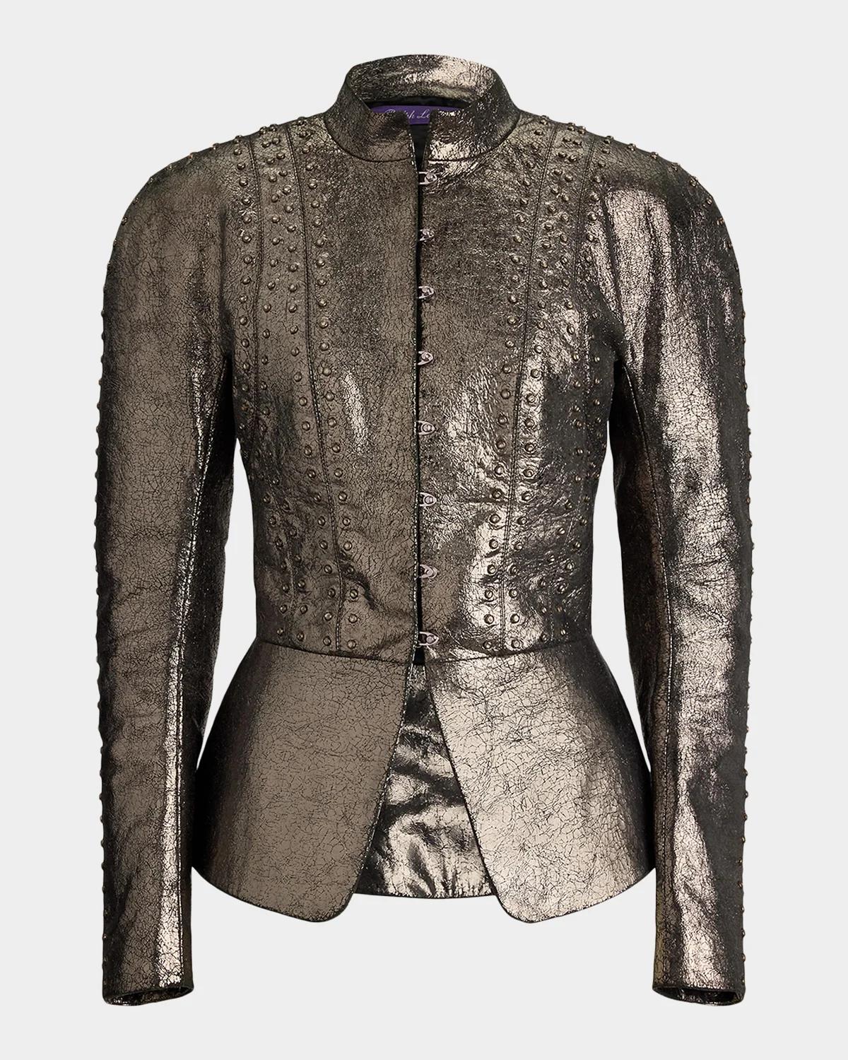 Ralph Lauren Collection Sophia Crackle Goatskin Jacket