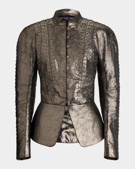 Ralph Lauren Collection Sophia Crackle Goatskin Jacket