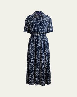 Ralph Lauren Collection Sura Geo-Print Georgette Day Dress