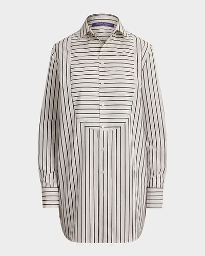 Ralph Lauren Collection Tamara Striped Cotton Shirt