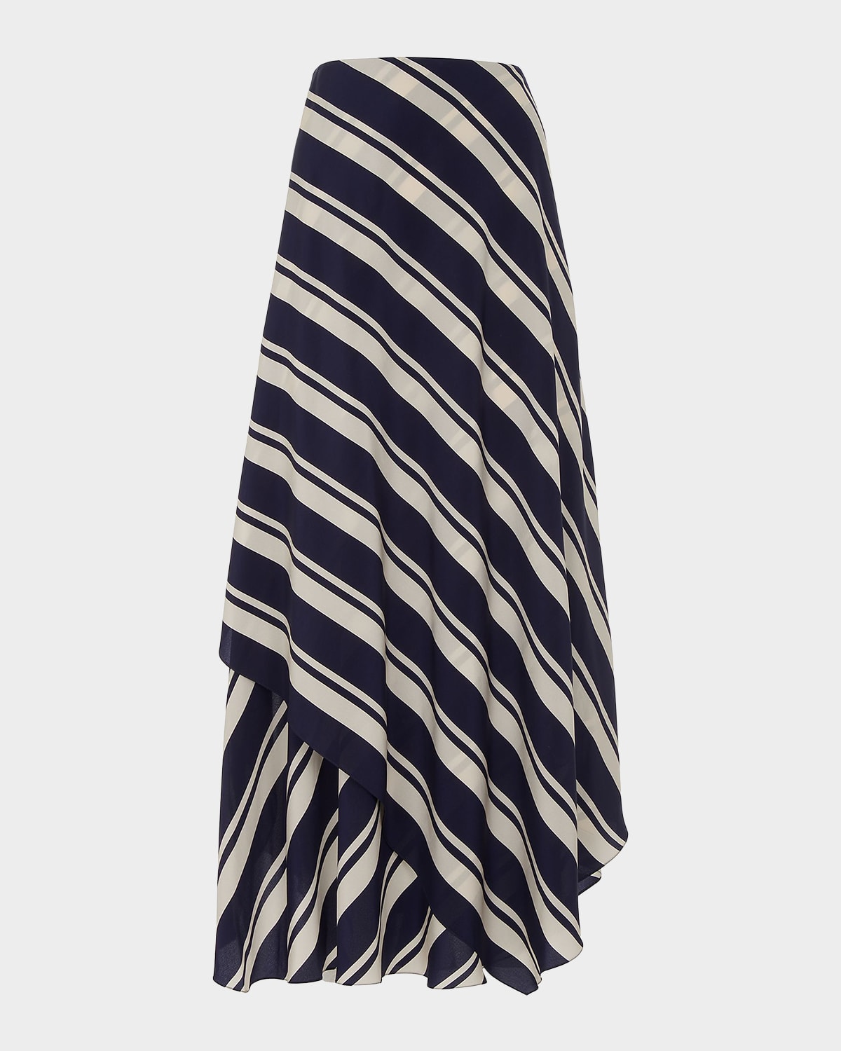 Ralph Lauren Collection Tilda Striped Crepe De Chine Skirt