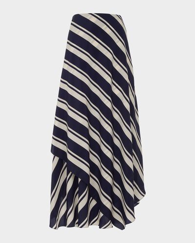 Ralph Lauren Collection Tilda Striped Crepe De Chine Skirt