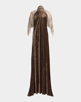 Ralph Lauren Collection Willow Velour Evening Dress