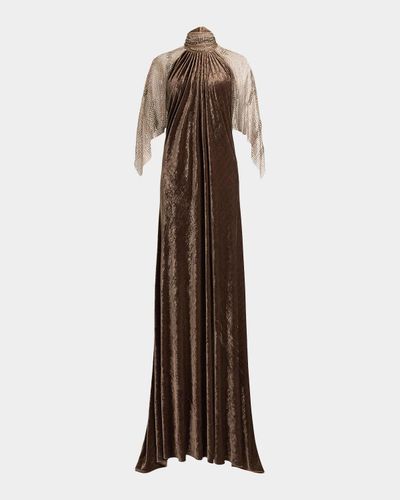 Ralph Lauren Collection Willow Velour Evening Dress