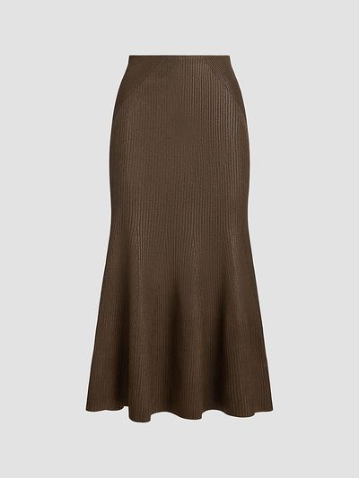 Ralph Lauren Collection Women's Adrianna Foiled Rib-Knit Sweater Skirt