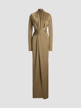 Ralph Lauren Collection Women's Ashten Metallic Jersey Evening Dress