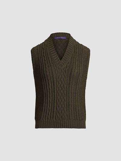 Ralph Lauren Collection Women's Cable-Knit Silk-Cashmere Sweater Vest