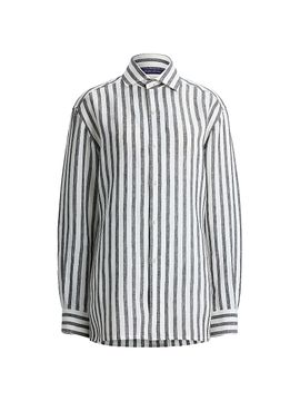 Ralph Lauren Collection Women's Capri Relaxed-Fit Striped Linen Shirt