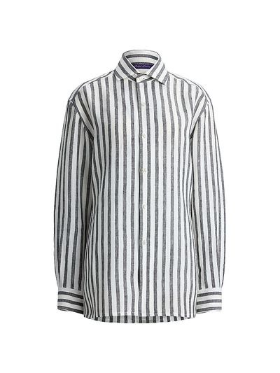 Ralph Lauren Collection Women's Capri Relaxed-Fit Striped Linen Shirt