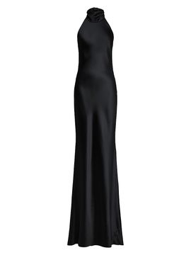 Ralph Lauren Collection Women's Chilton Satin Halter Gown