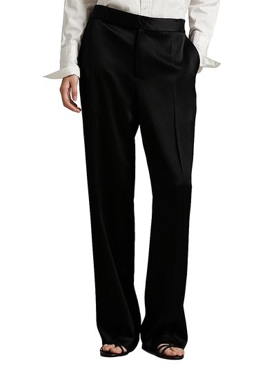Ralph Lauren Collection Women's Crepe-Back Satin Straight-Fit Pants