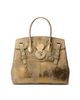 Ralph Lauren Collection Women's Extra-Soft Ricky 33 Calf Hair & Foiled Leather Top Handle Bag - 1