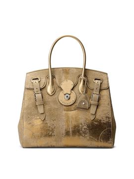 Ralph Lauren Collection Women's Extra-Soft Ricky 33 Calf Hair & Foiled Leather Top Handle Bag