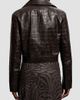 Ralph Lauren Collection Women's Jaxson Croc-Embossed Leather Moto Jacket - 4