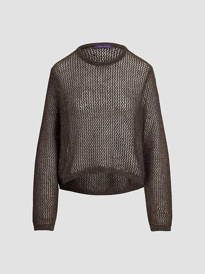 Ralph Lauren Collection Women's Metallic Mesh Boatneck Sweater