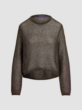 Ralph Lauren Collection Women's Metallic Mesh Crewneck Sweater