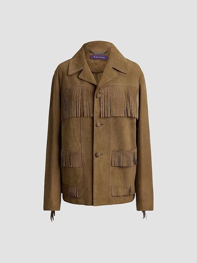 Ralph Lauren Collection Women's Perce Fringe-Trim Suede Jacket
