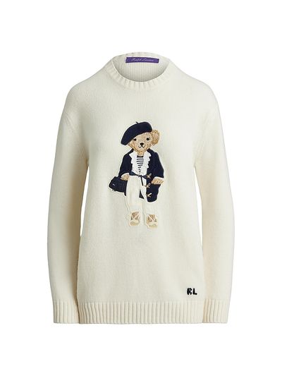 Ralph Lauren Collection Women's Polo Bear Cashmere Relaxed-Fit Sweater