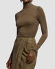 Ralph Lauren Collection Women's Refined Silk Mock Turtleneck Top - 3