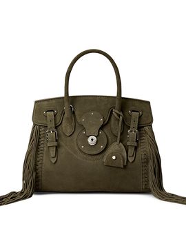 Ralph Lauren Collection Women's Soft Ricky 27 Fringe-Trim Suede Satchel