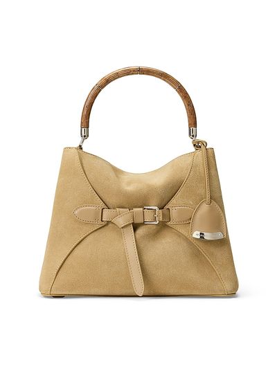 Ralph Lauren Collection Women's Suede Wood Top Handle Bag