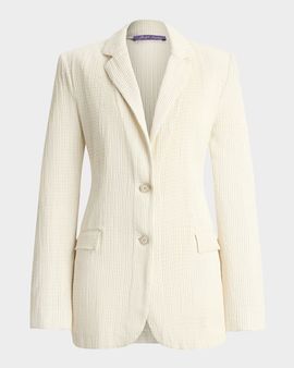 Ralph Lauren Collection Woven Leather Single-Breasted Blazer