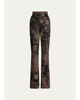 Ralph Lauren Collection Wrigley II Floral Jacquard Bootcut-Leg Pants