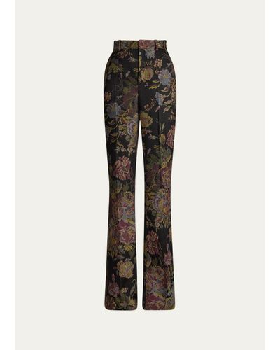 Ralph Lauren Collection Wrigley II Floral Jacquard Bootcut-Leg Pants